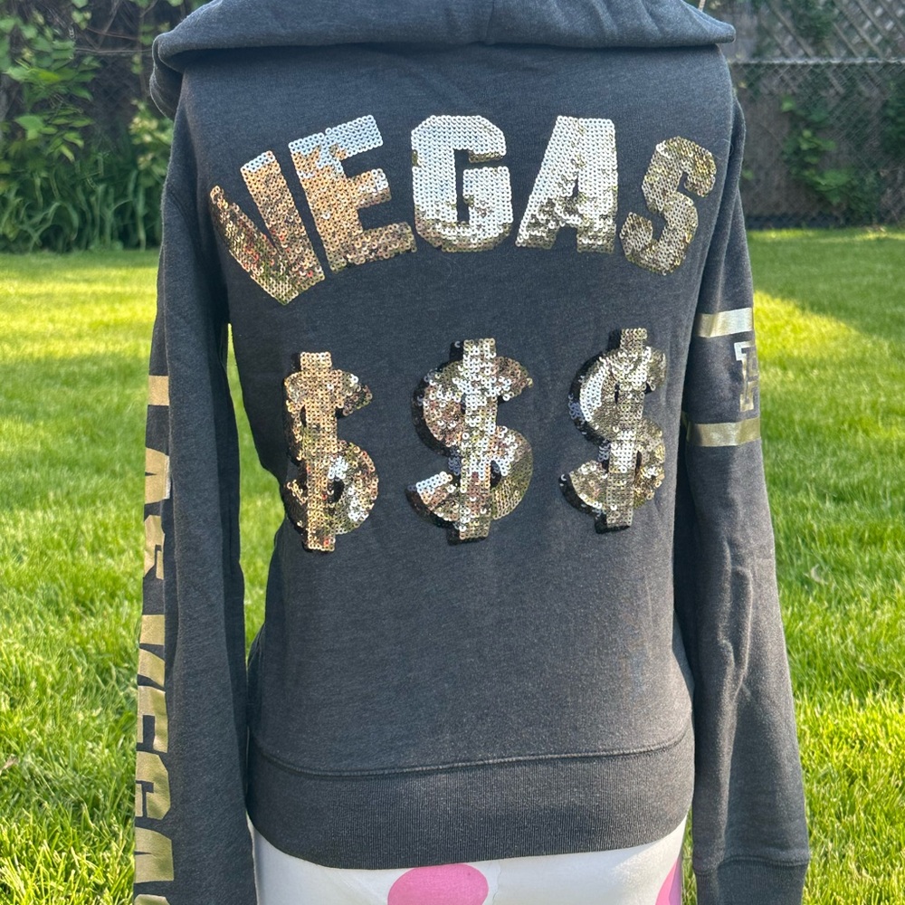 Victoria’s Secret PINK Las Vegas Sequin Hoodie LTD Vintage